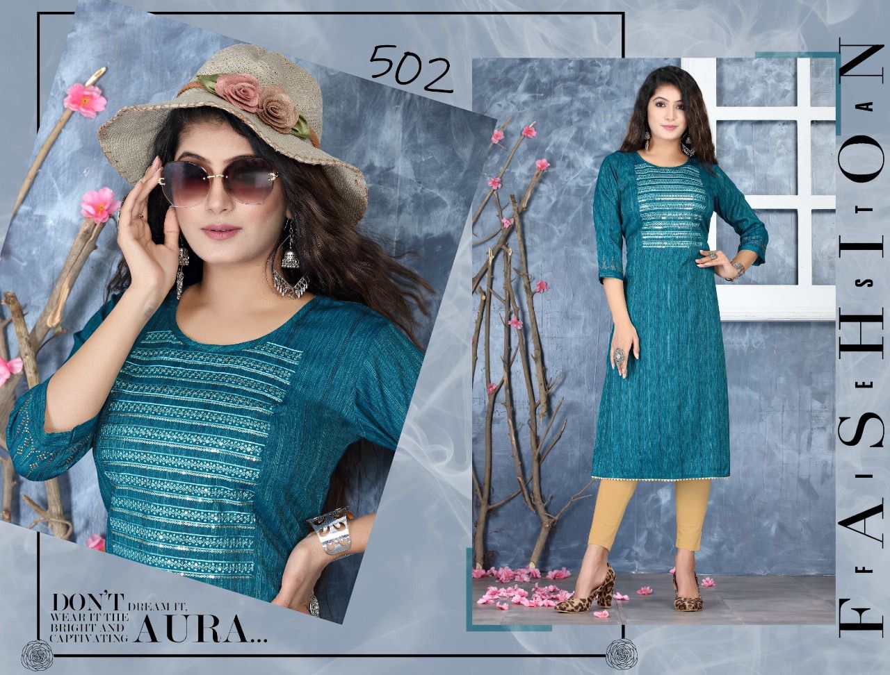 Jazzy 501 Designer Heavy Ethnic Wear Rayon Straight Kurti Collection